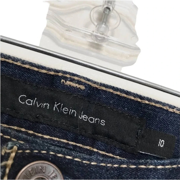 Calvin Klein Women's Size 10 Dark Washed Blue Flared Denim Jeans - Picture 2 of 5